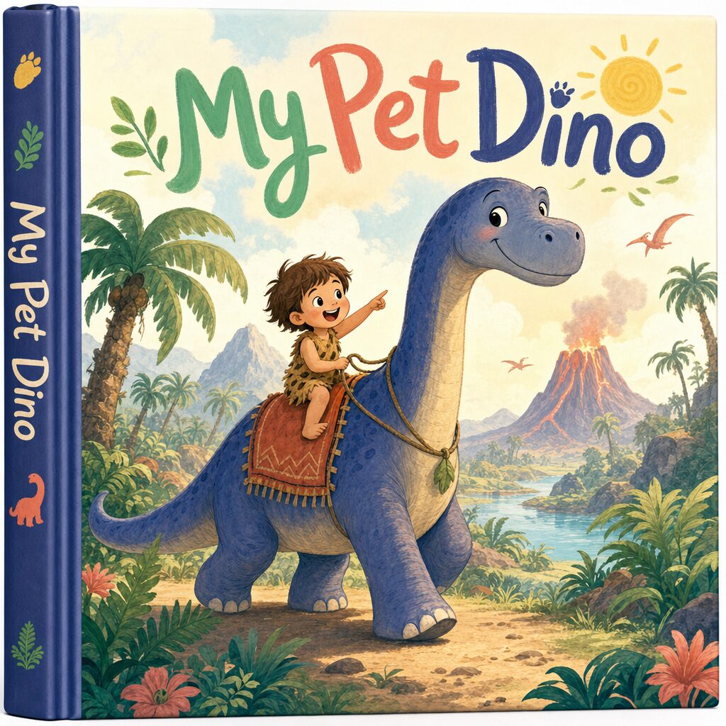 My Pet Dino — a kid-made book cover